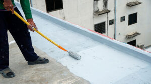 House repainting Melbourne home with fresh exterior finish